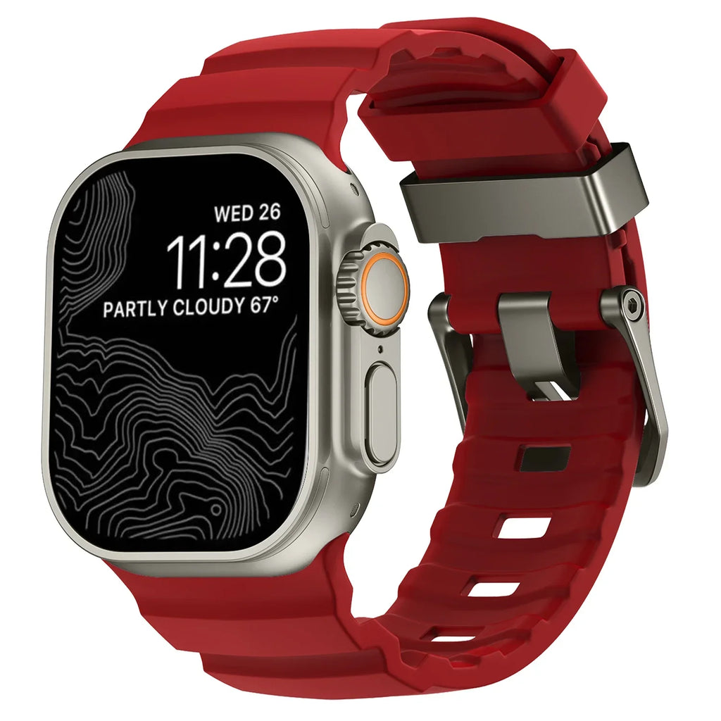 Gruby silikonowy pasek zamienny do Apple Watch czerwony