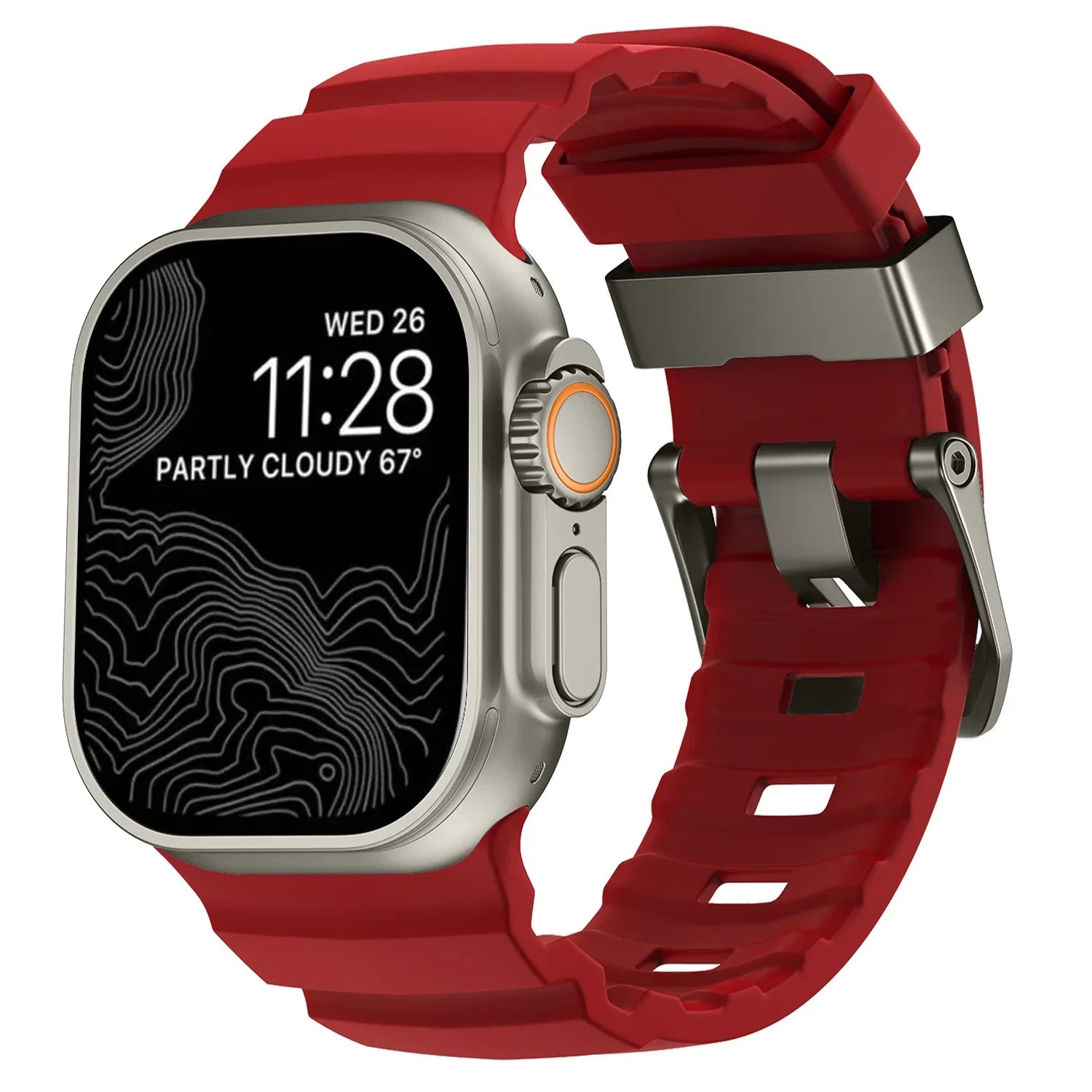 Gruby silikonowy pasek zamienny do Apple Watch czerwony