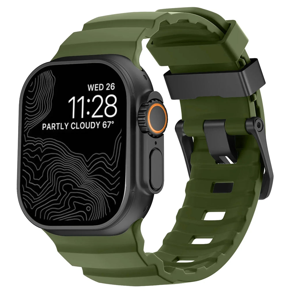 Gruby silikonowy pasek zamienny do Apple Watch zielony