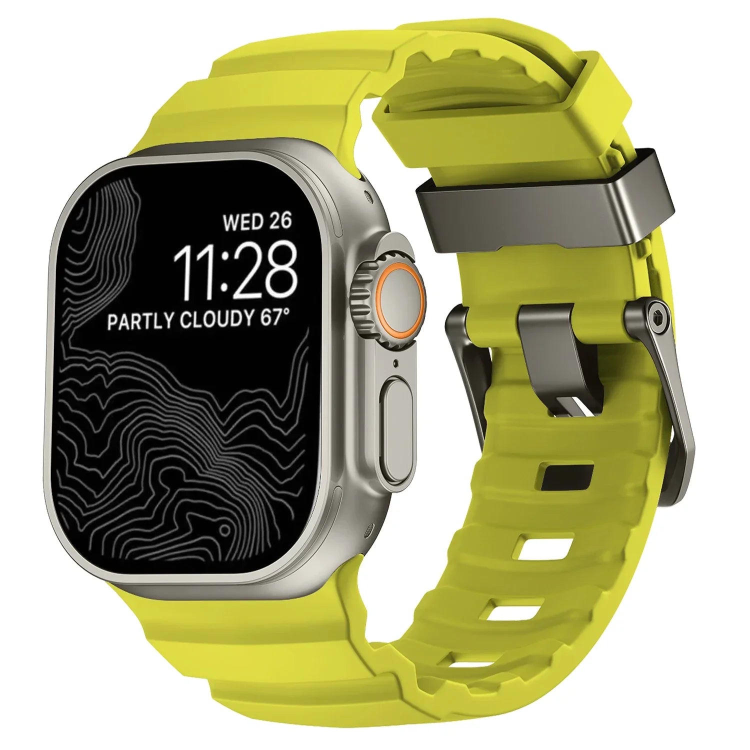 Gruby silikonowy pasek zamienny do Apple Watch zielono-żółty
