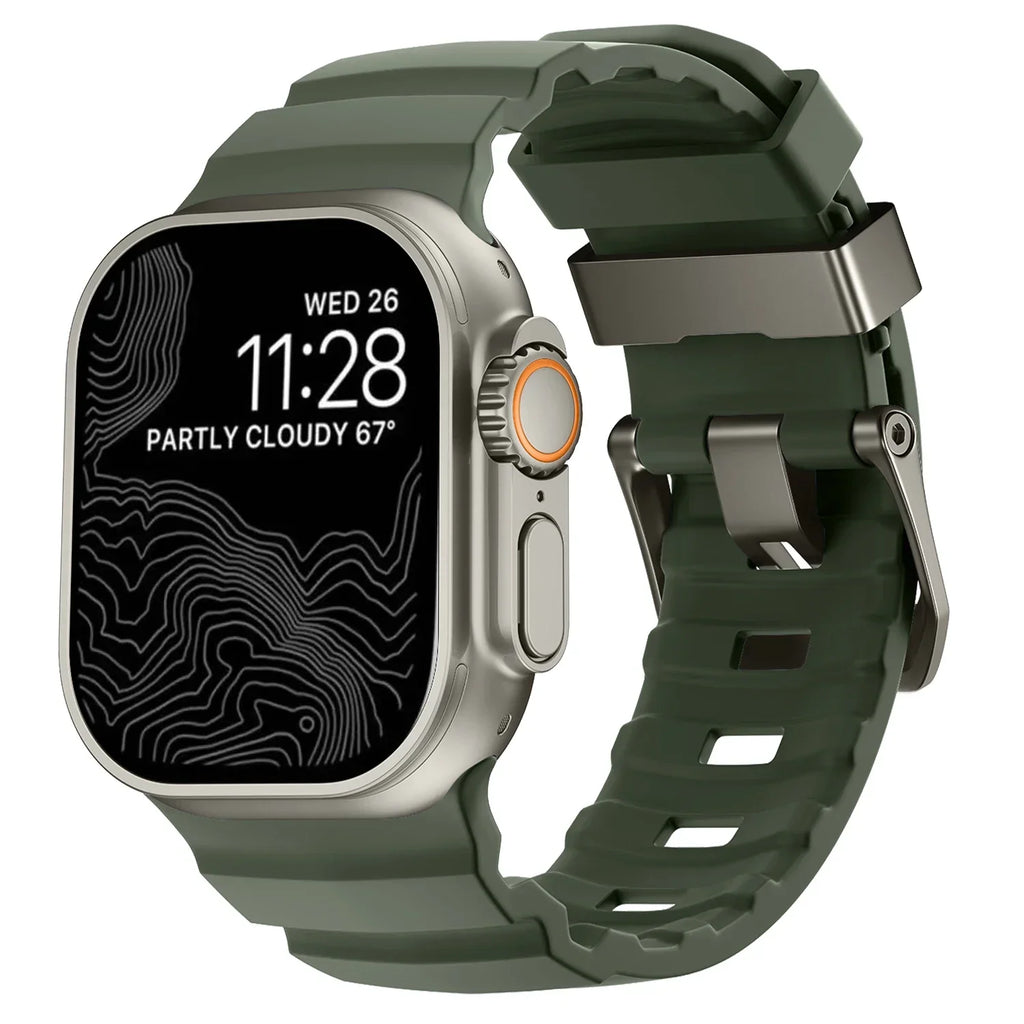 Gruby silikonowy pasek zamienny do Apple Watch zielony