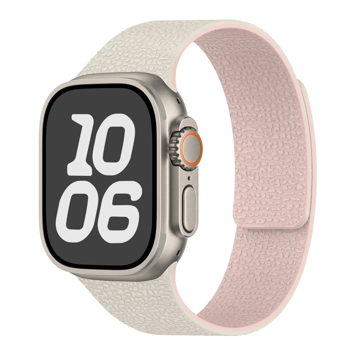 Wymienny magnetyczny pasek silikonowy do Apple Watch w kolorze biało-różowym