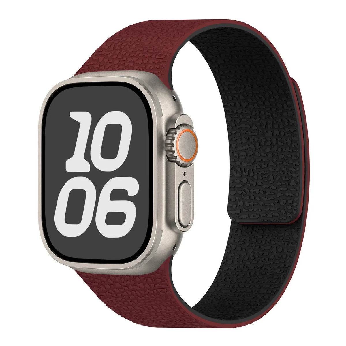 Wymienny magnetyczny pasek silikonowy do Apple Watch w kolorze czerwono-czarnym