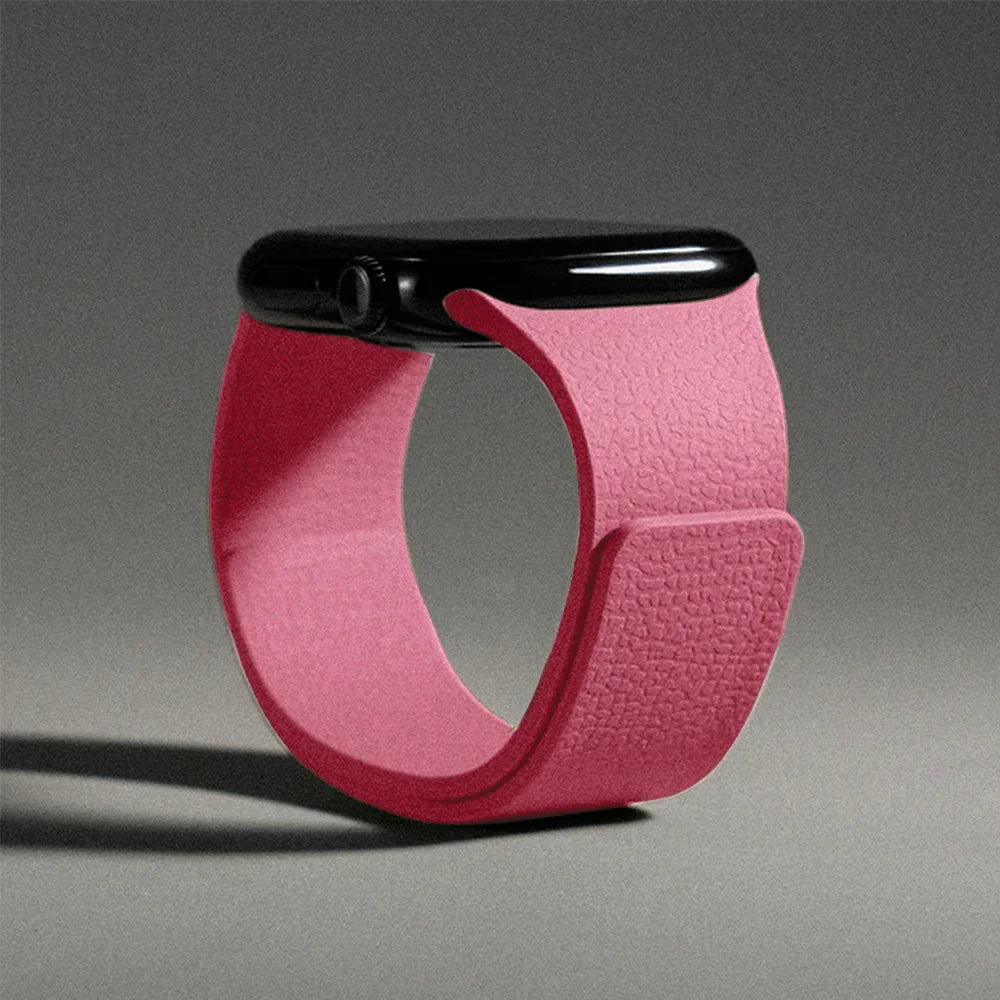 Wymienny magnetyczny pasek silikonowy do Apple Watch w kolorze różowym