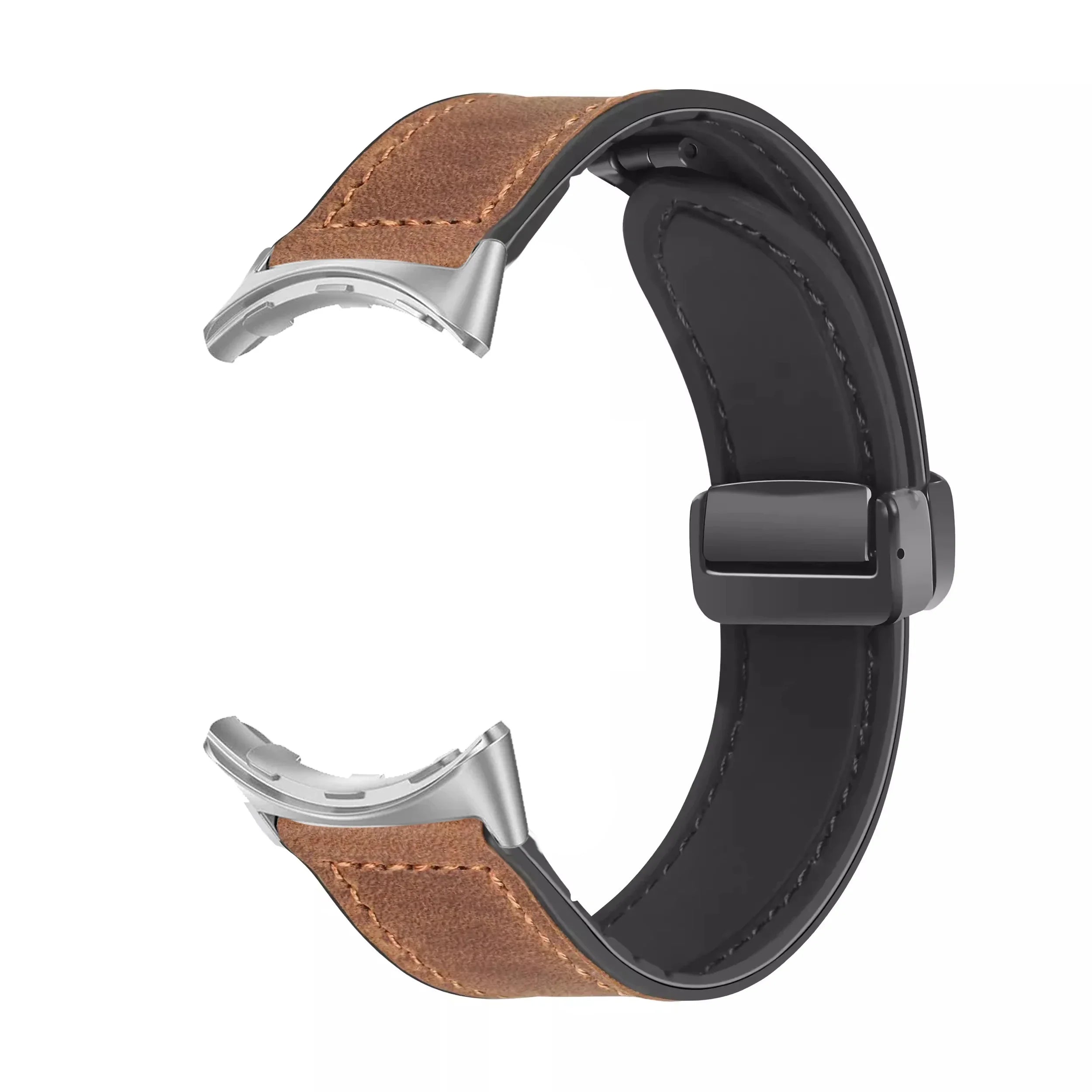 Pasek zamienny do Google Pixel Watch 1, 2, 3, 4, 41 mm, 45 mm, ze skóry brązowej 