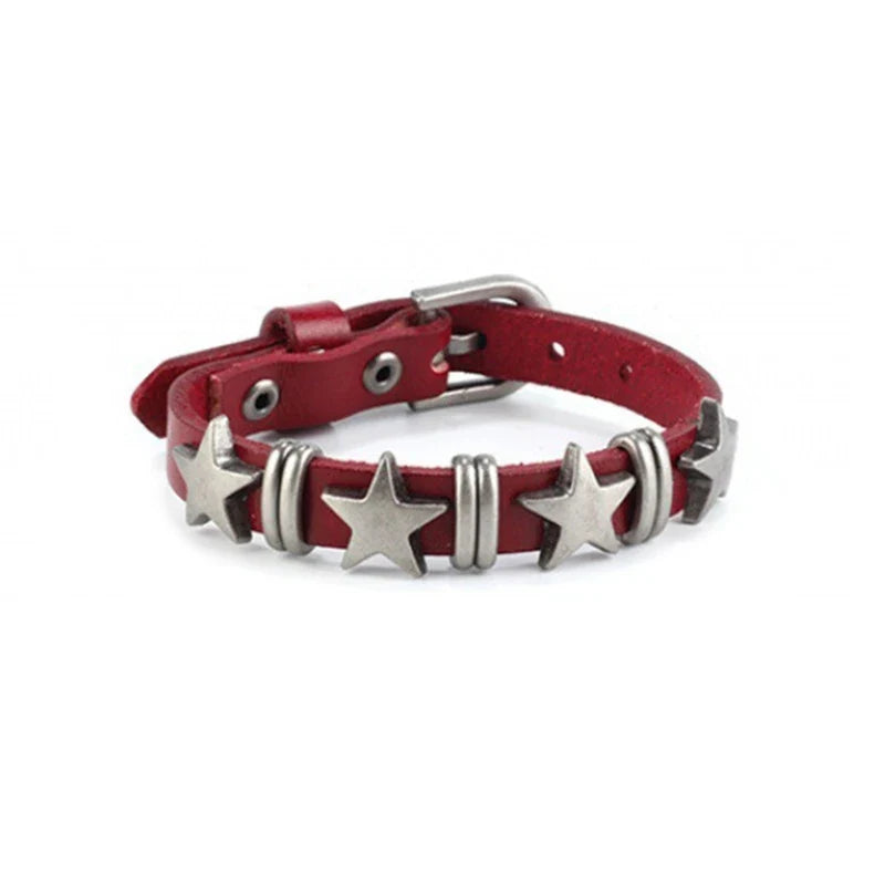 Bracelet de Style Vintage avec Etoiles rouge