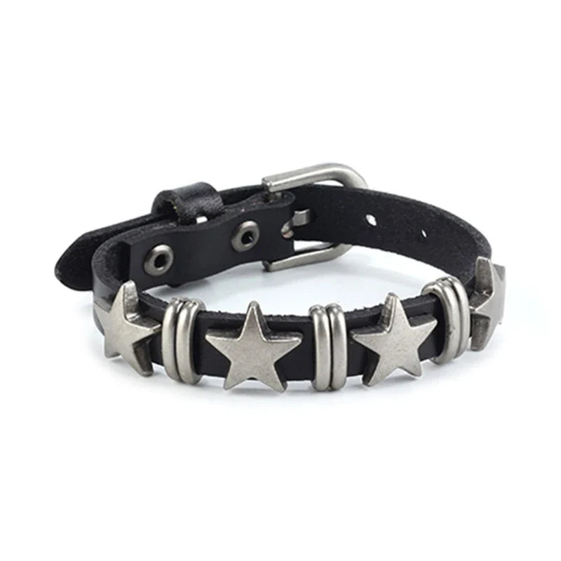 Bracelet de Style Vintage avec Etoiles noir