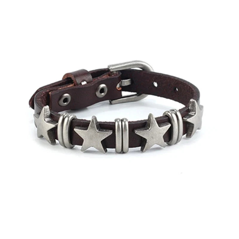 Bransoletka w stylu vintage z brązowymi gwiazdkami