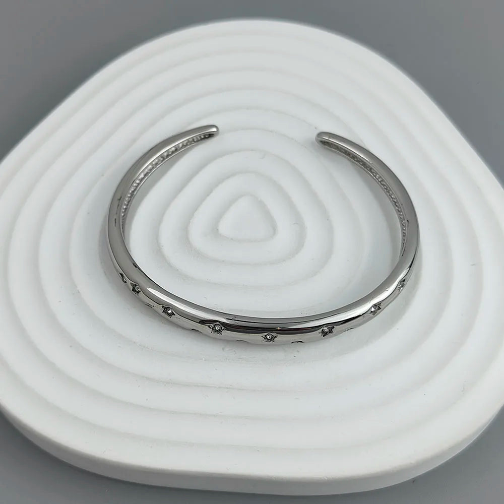 Bransoletka Elegancka z Gwiazdami Srebro