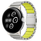 Bransoleta ze stali nierdzewnej do Google Pixel Watch 3, 4, 45mm szaro-zielona jabłkowa