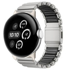 Bransoleta ze stali nierdzewnej do Google Pixel Watch 3, 4, 45mm  srebrno-czarna