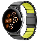 Bransoleta ze stali nierdzewnej do Google Pixel Watch 3, 4, 45mm czarno-żółta
