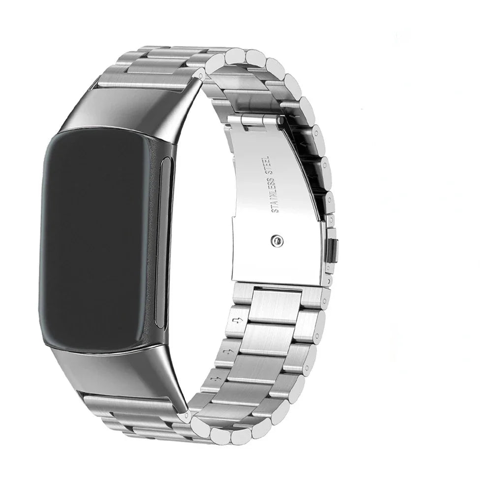 Stalowa bransoleta do zegarka Fitbit Charge 5, Charge 6 srebrna