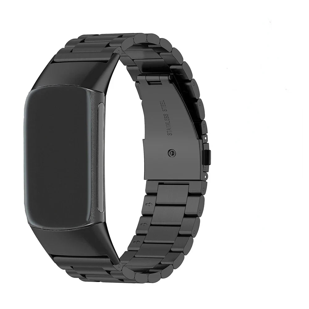 Stalowa bransoleta do zegarka Fitbit Charge 5, Charge 6 czarna