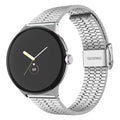 Bransoletka ze Stali Hartowanej Pleciona do Smartwatch Google Pixel Watch 1 & 2 srebrna
