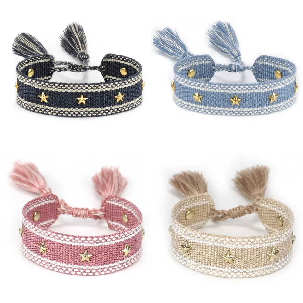 Bransoletka z liny z gwiazdkami dla mężczyzn lub kobiet
