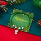 Bransoletka z liny z zielonym wisiorkiem świątecznym bałwanka