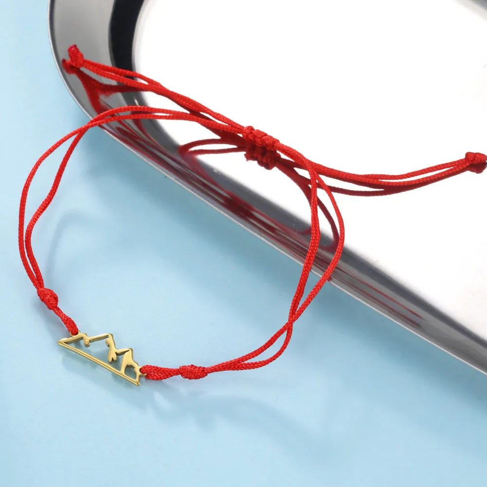 Rebarmbånd med bjergvedhæng til kvinder eller mænd rød