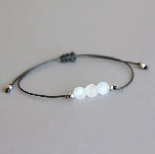 Bracelet en Corde et Crystal Pierre de Lune