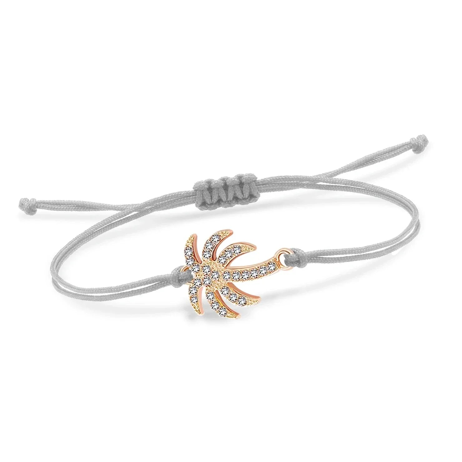 Bransoletka ze sznurka palmowego z kryształkami 