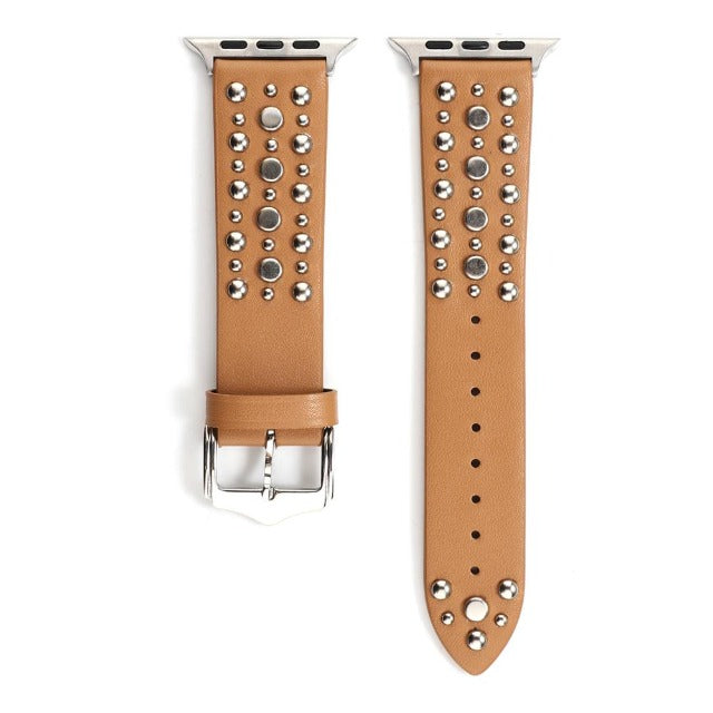 Bracelet en Cuir à Rivets pour Apple Watch
