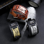 Bransoletka ze skóry czarny orzeł, brązowy