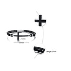 Bransoletka ze skóry z krzyżem chrześcijańskim