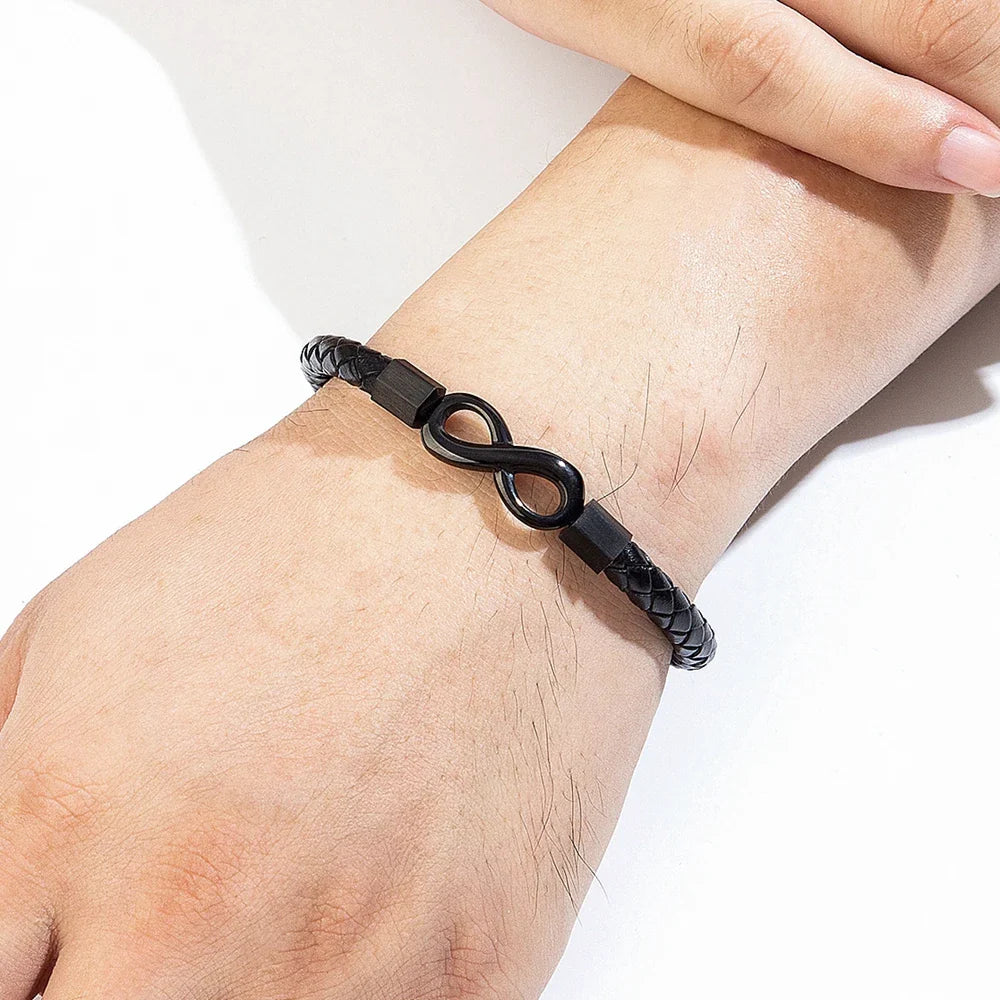 Bracelet en Cuir Homme Infini Moderne