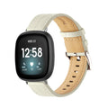 Skórzany pasek do zegarka Fitbit Versa 3, Versa 4, Sense 1 i Sense 2 biały
