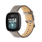 Skórzany pasek do zegarka Fitbit Versa 3, Versa 4, Sense 1 i Sense 2 szary