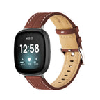Skórzany pasek do zegarka Fitbit Versa 3, Versa 4, Sense 1 i Sense 2 brązowy