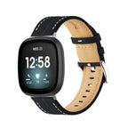 Skórzany pasek do zegarka Fitbit Versa 3, Versa 4, Sense 1 i Sense 2 czarny