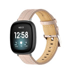 Skórzany pasek do zegarka Fitbit Versa 3, Versa 4, Sense 1 i Sense 2 różowy