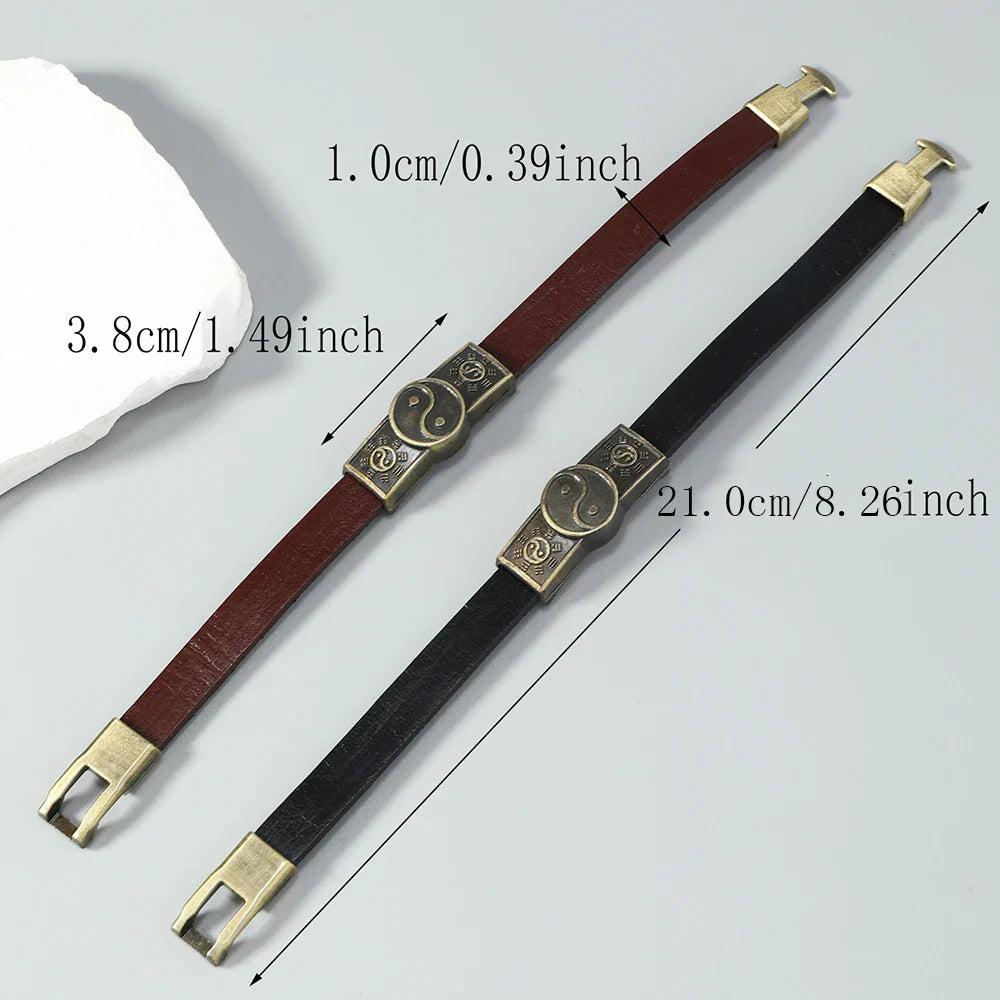 Bracelet en Cuir Yin Yang