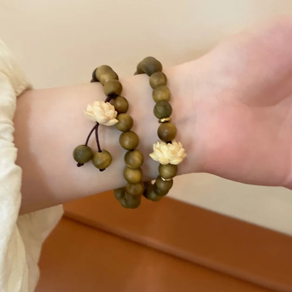 Bracelet en Perles de Bois Naturel