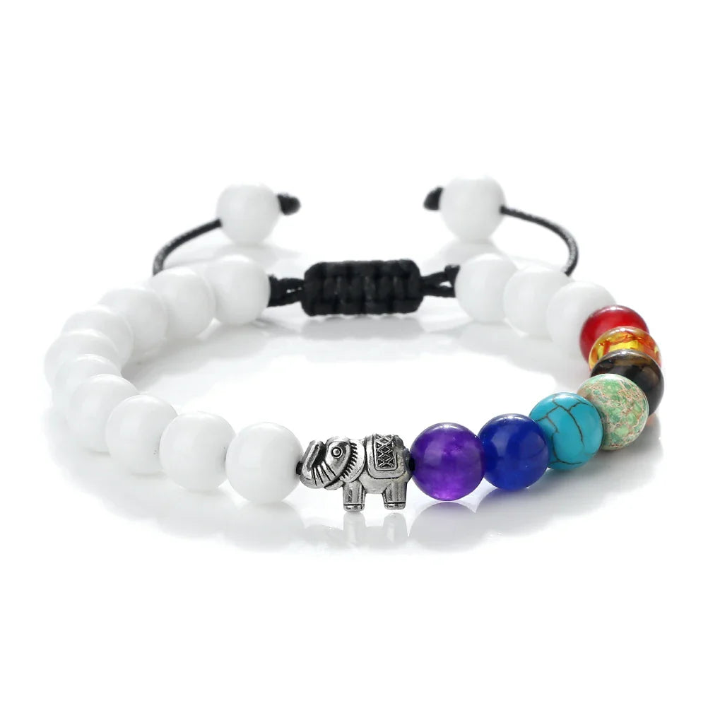 Bracelet en Pierres Naturelles et Eléphant 7 Chakras 4