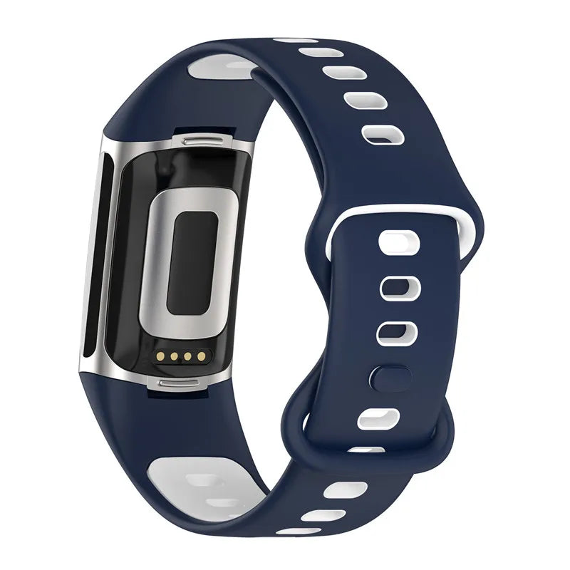 Silikonowy pasek do zegarka Fitbit Charge 5, Charge 6 niebieski