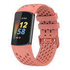 Silikonowy pasek do zegarka Fitbit Charge 5, Charge 6 różowy