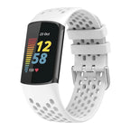 Silikonowy pasek do zegarka Fitbit Charge 5, Charge 6 biały