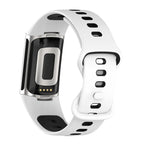 Silikonowy pasek do zegarka Fitbit Charge 5, Charge 6 biało-czarny