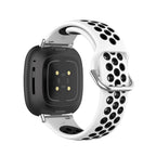 Silikonowy pasek do zegarka Fitbit Versa 3, Versa 4, Sense 1 i Sense 2 biało-czarny