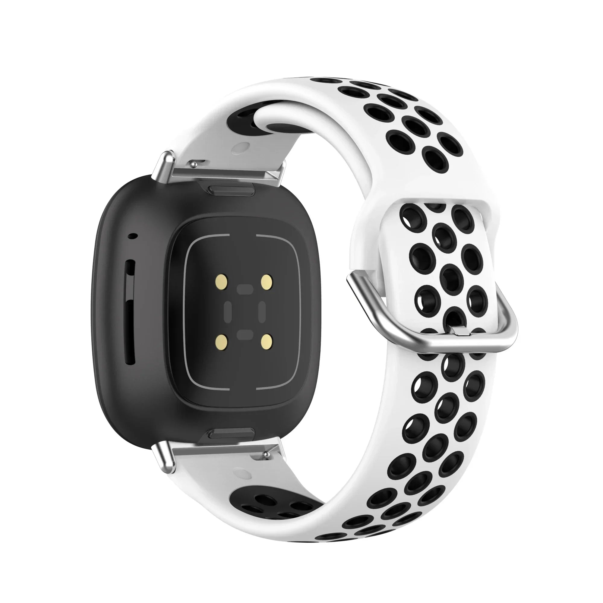 Silikonowy pasek do zegarka Fitbit Versa 3, Versa 4, Sense 1 i Sense 2 biało-czarny