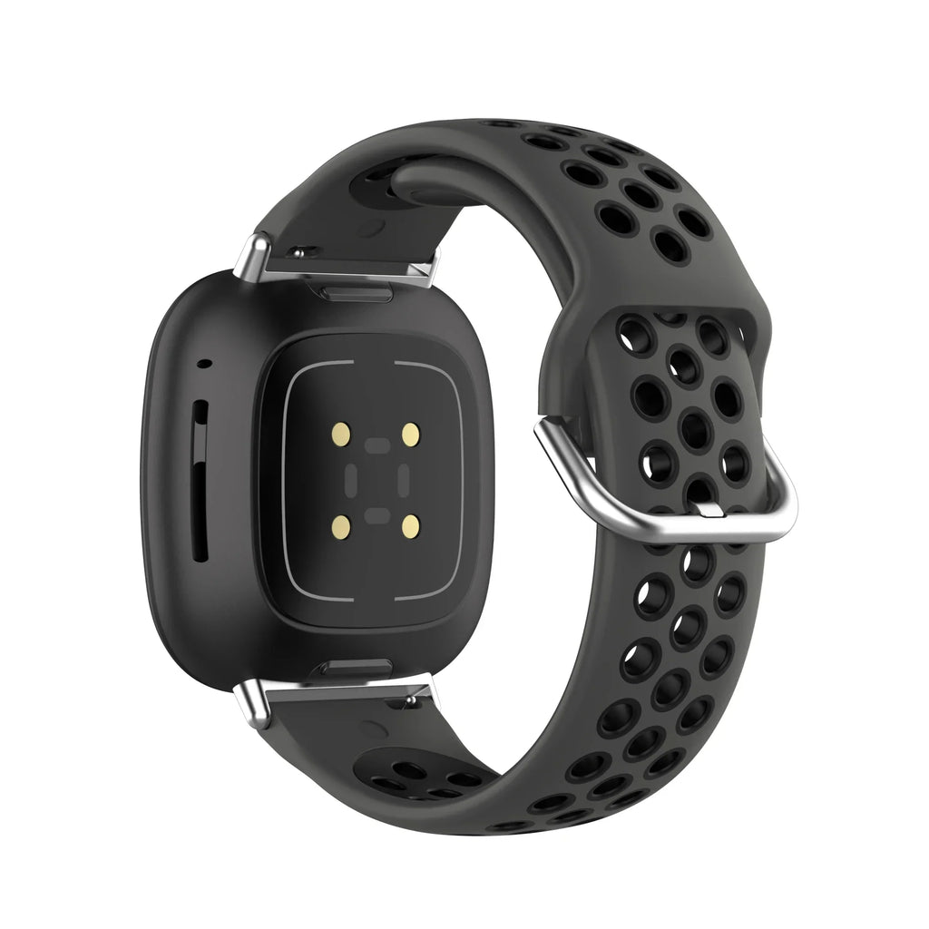Silikonowy pasek do zegarka Fitbit Versa 3, Versa 4, Sense 1 i Sense 2 czarny