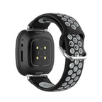 Silikonowy pasek do zegarka Fitbit Versa 3, Versa 4, Sense 1 i Sense 2 czarno-szary