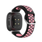 Silikonowy pasek do zegarka Fitbit Versa 3, Versa 4, Sense 1 i Sense 2 czarno-różowy