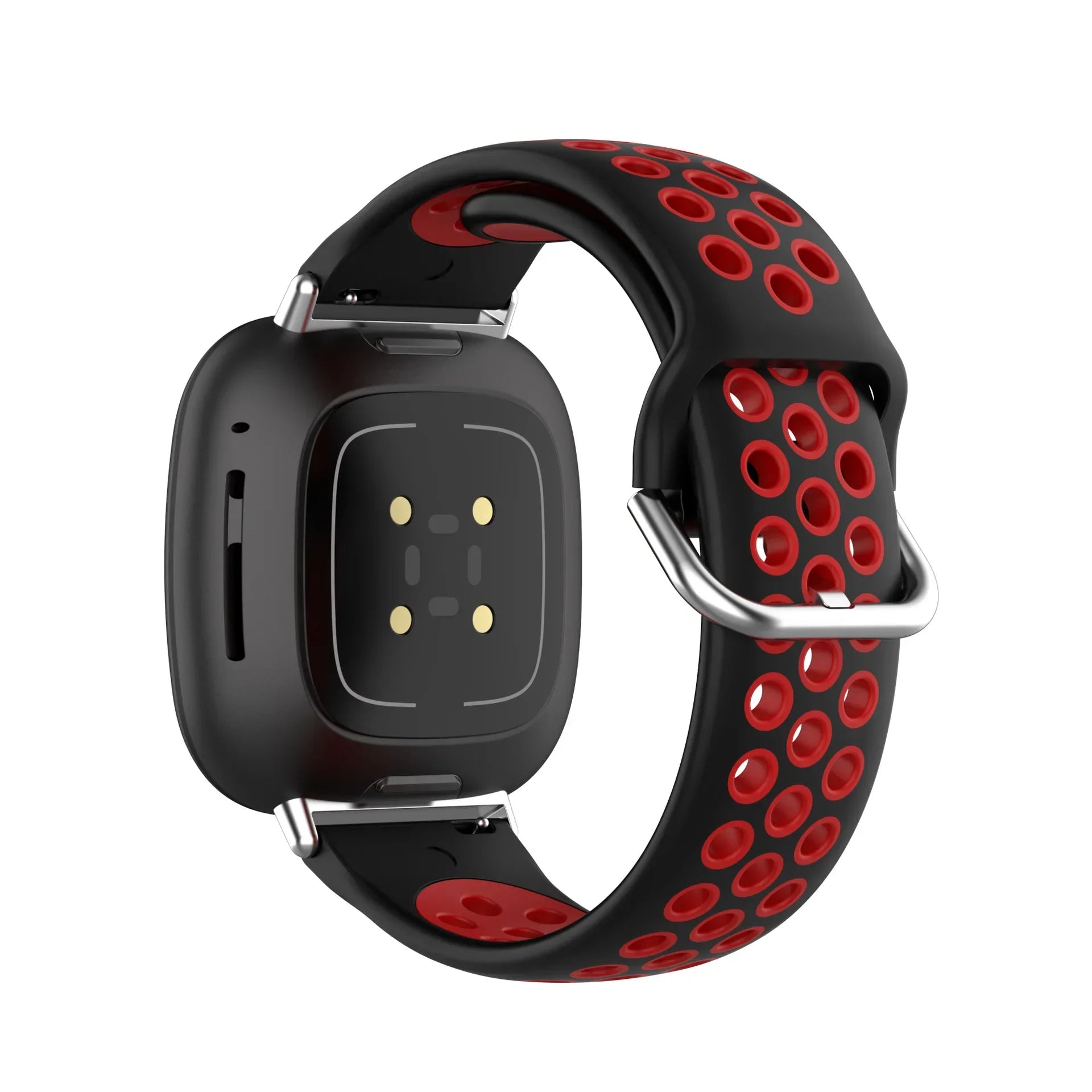Silikonowy pasek do zegarka Fitbit Versa 3, Versa 4, Sense 1 i Sense 2 czarno-czerwony