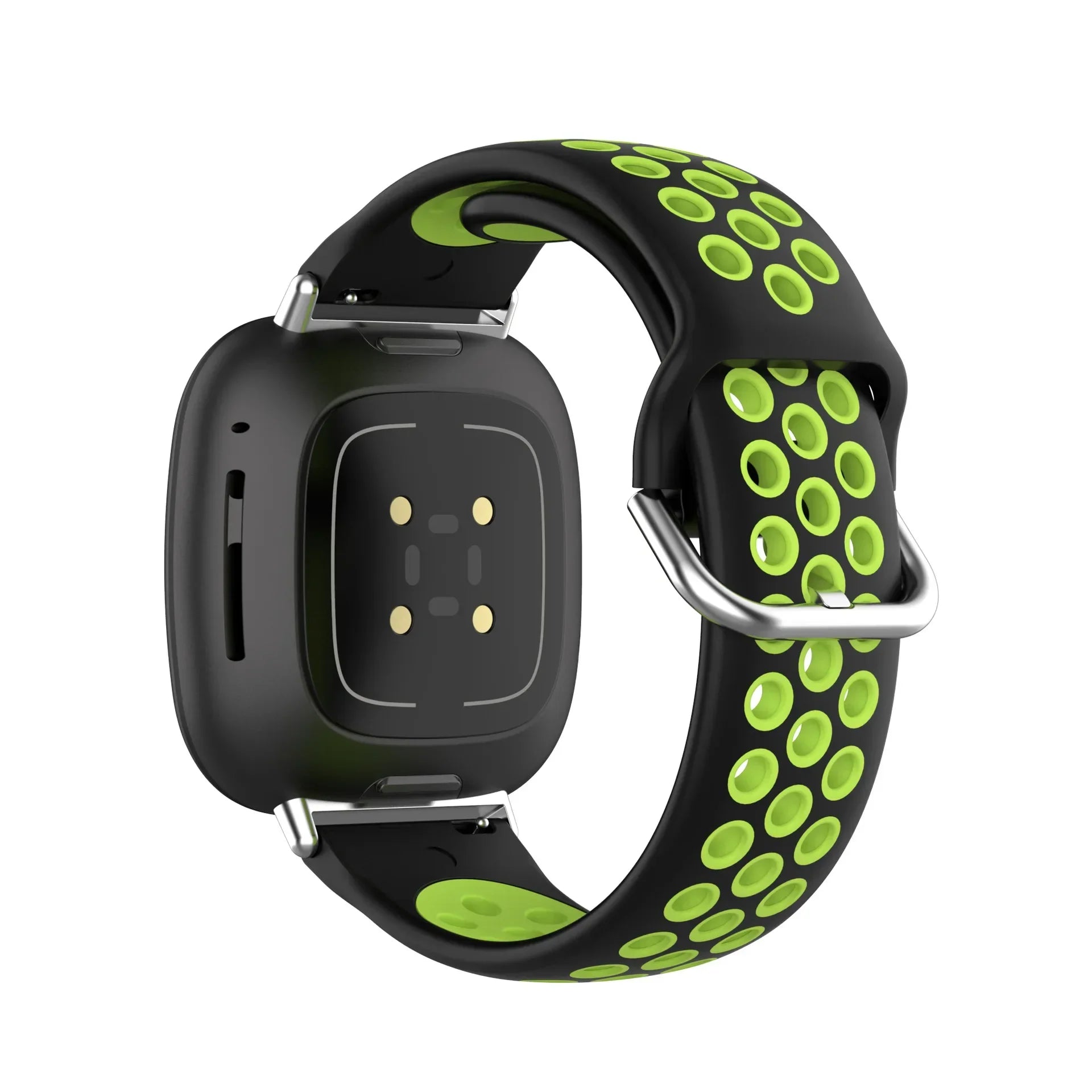 Silikonowy pasek do zegarka Fitbit Versa 3, Versa 4, Sense 1 i Sense 2 czarno-zielony
