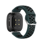 Silikonowy pasek do zegarka Fitbit Versa 3, Versa 4, Sense 1 i Sense 2 zielono-czarny