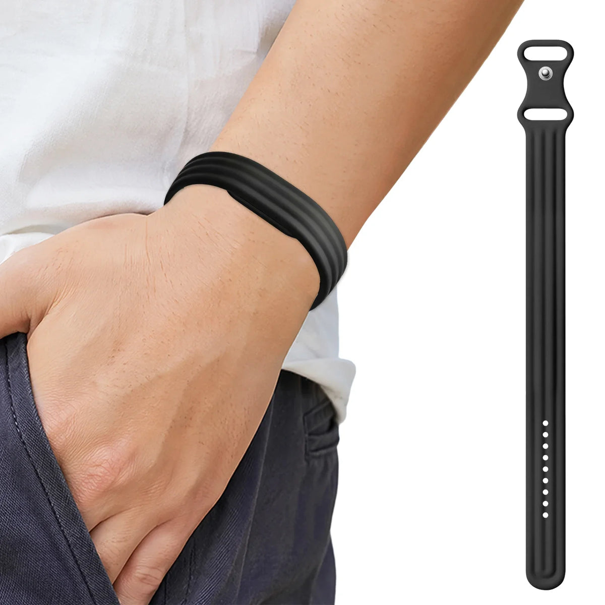 Czarny silikonowy pasek do zegarka Google Fitbit Air