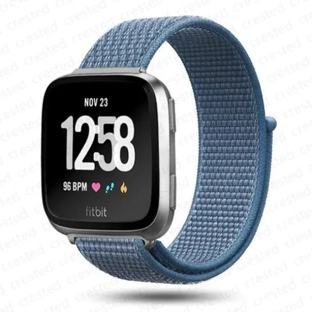 Bransoletka z tkaniny do zegarka Fitbit Versa 3 Versa 4 Sense 2 niebieska